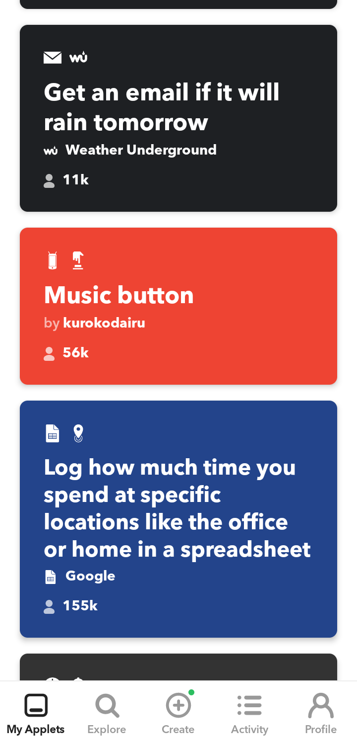  Ifttt My Applets flow