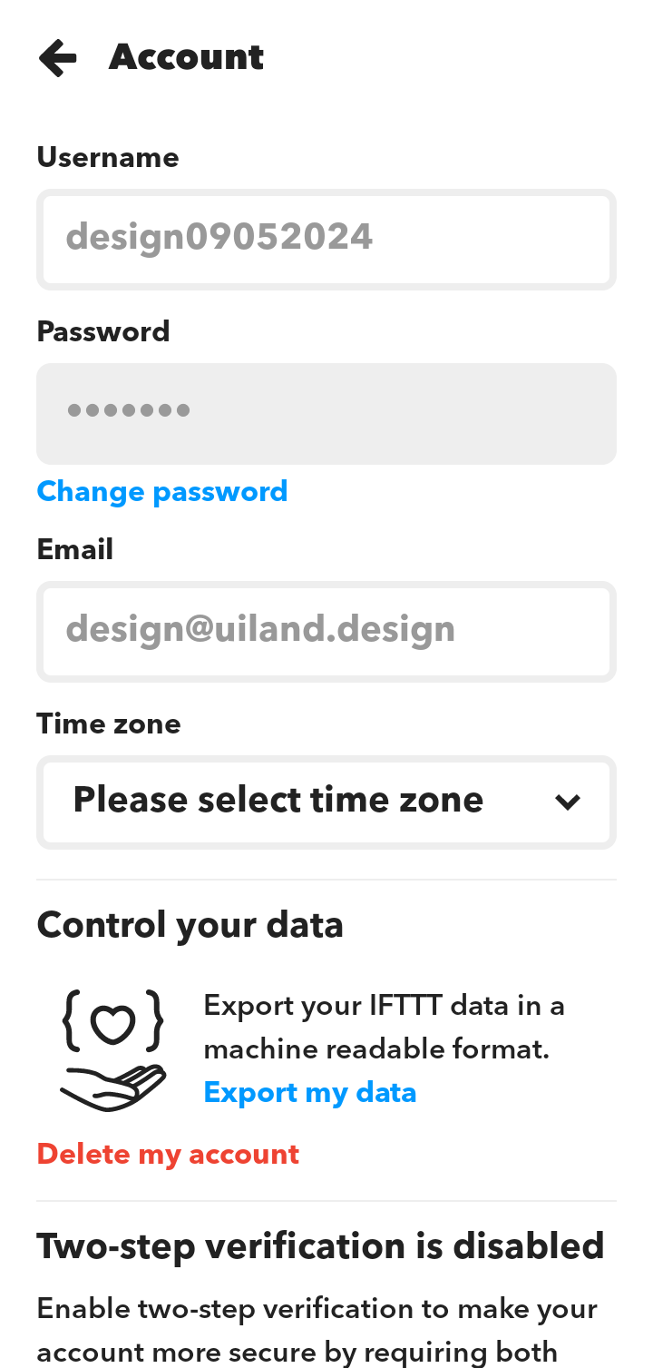  Ifttt Edit Profile flow