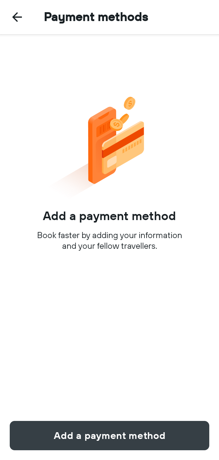  Kayak Payment  ui screens