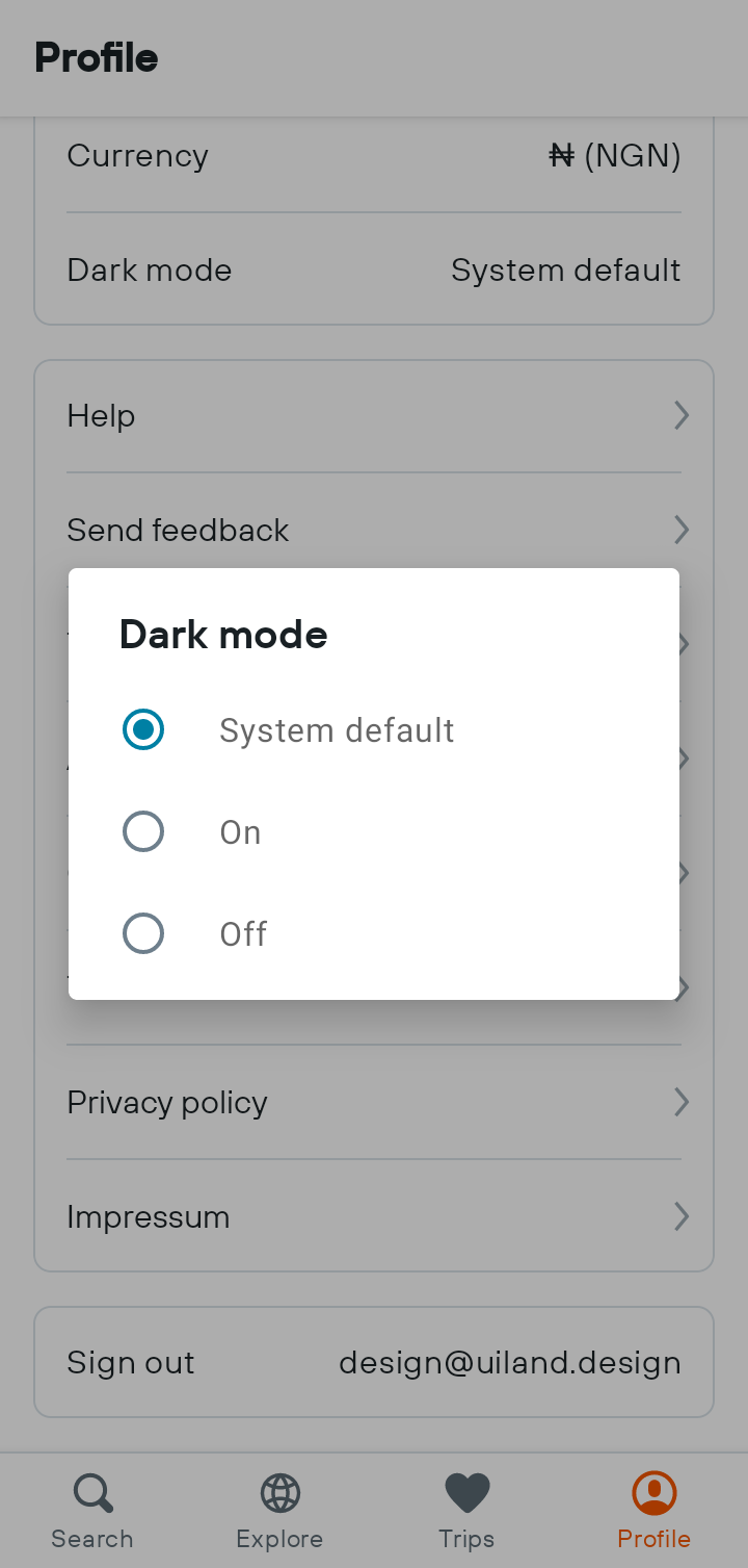  Kayak Switching To Dark Mode flow