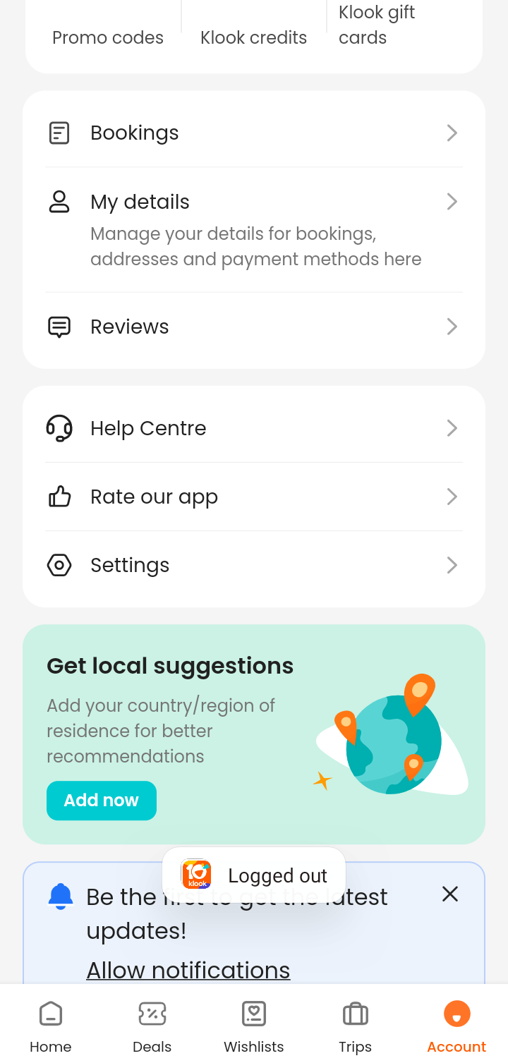  Klook Login flow