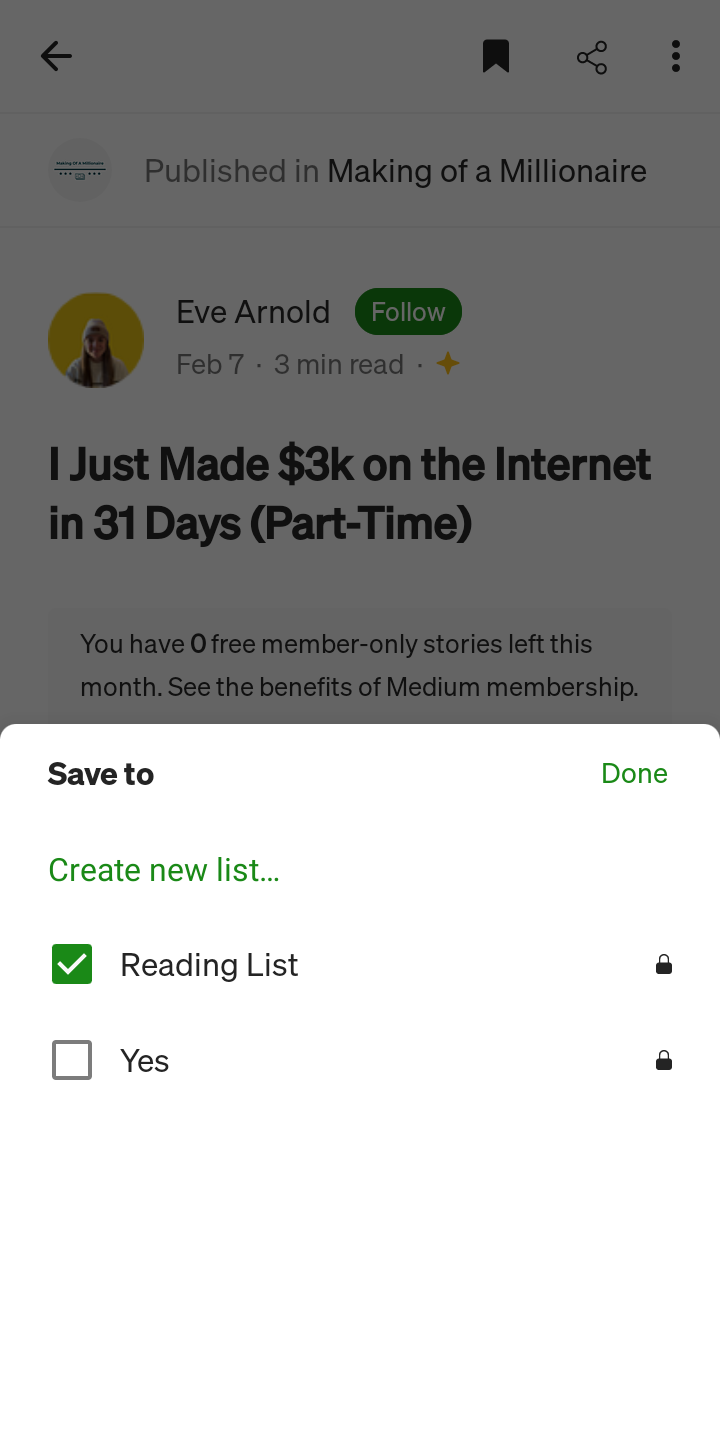 Medium Add To Collection user flow UI screenshot