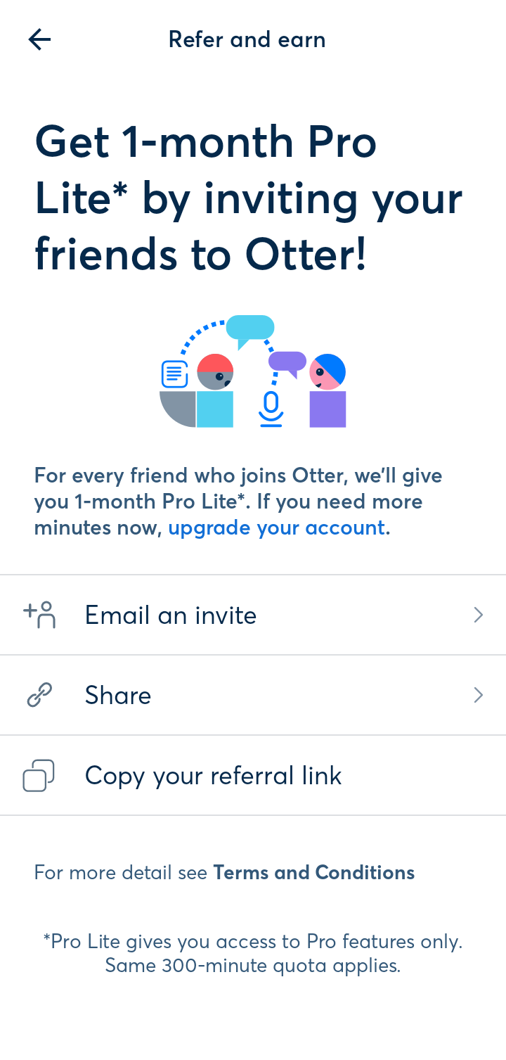  Otter Referral  ui screens