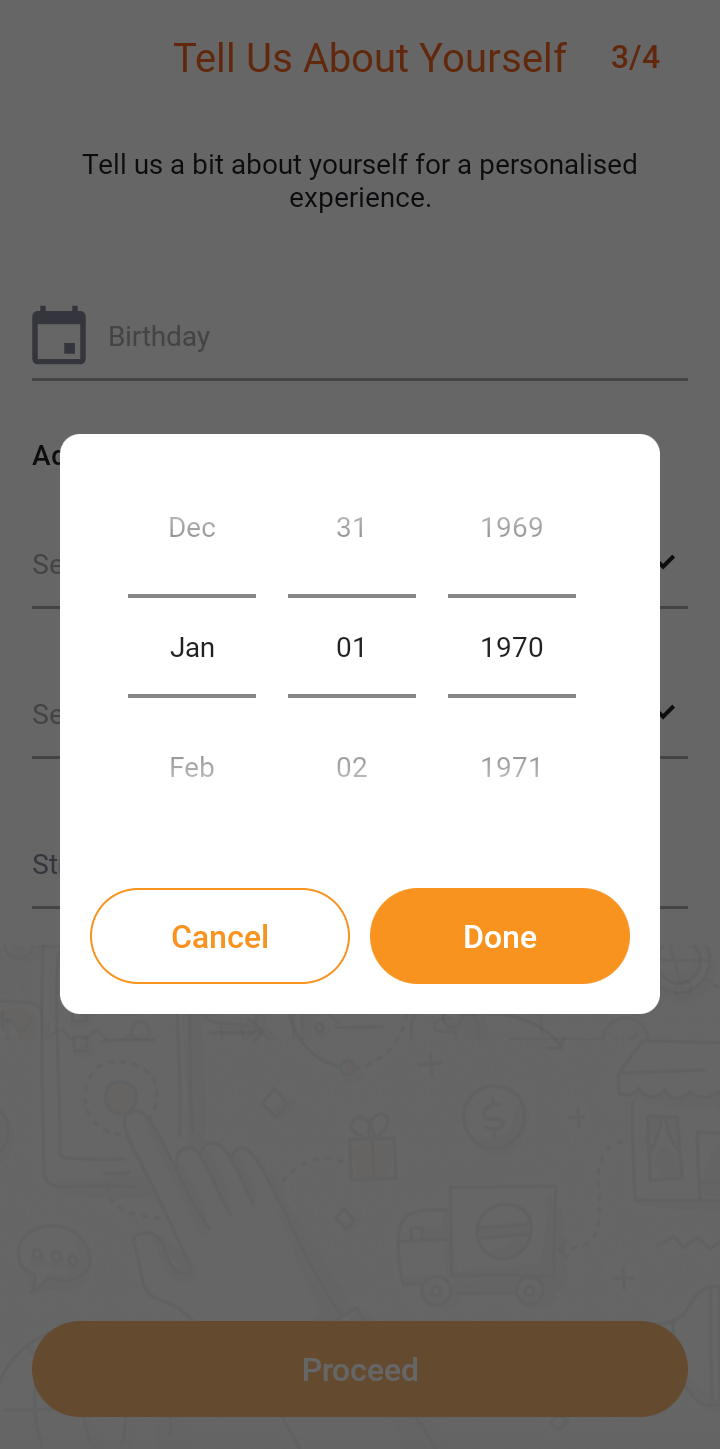  Paga Select Date user flow UI screenshot