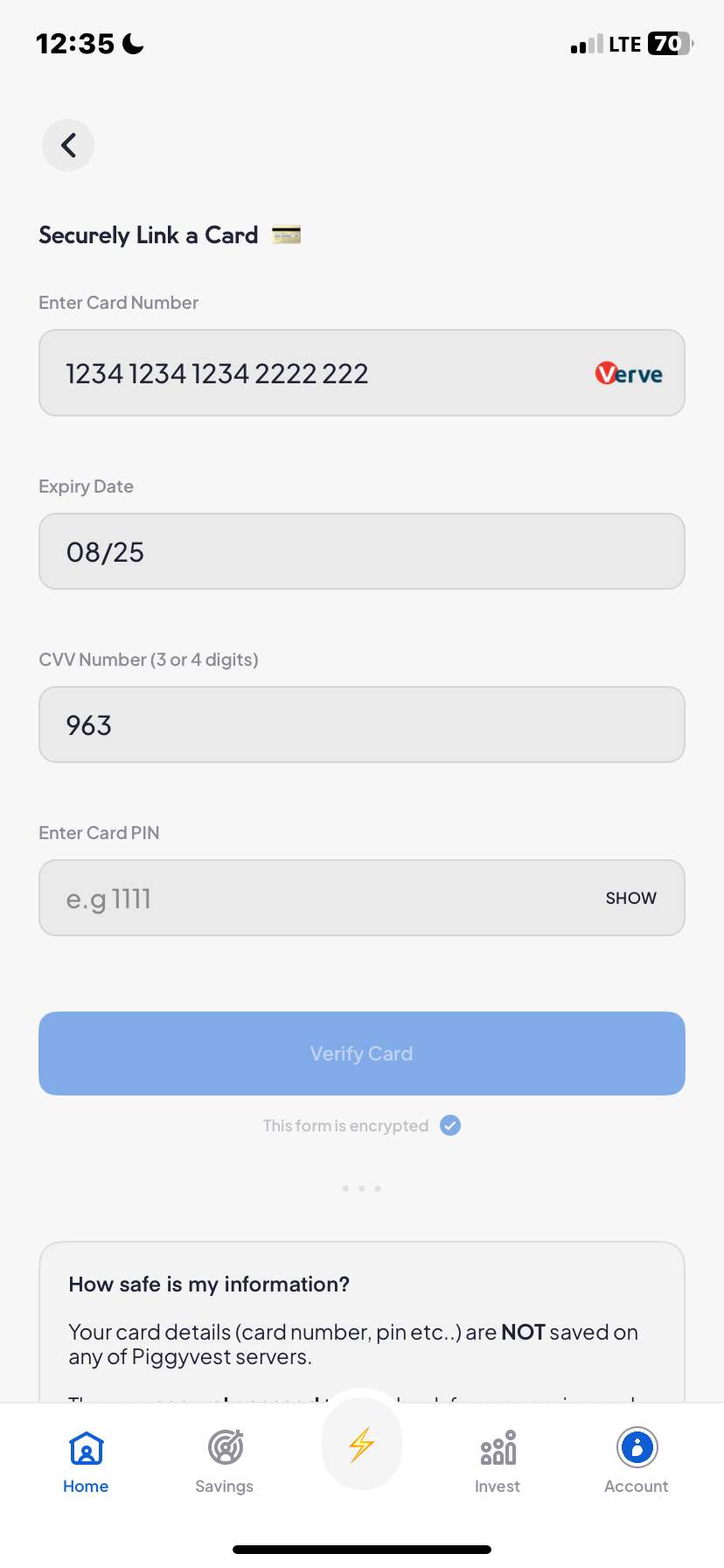  Piggyvest Add Bank Account flow