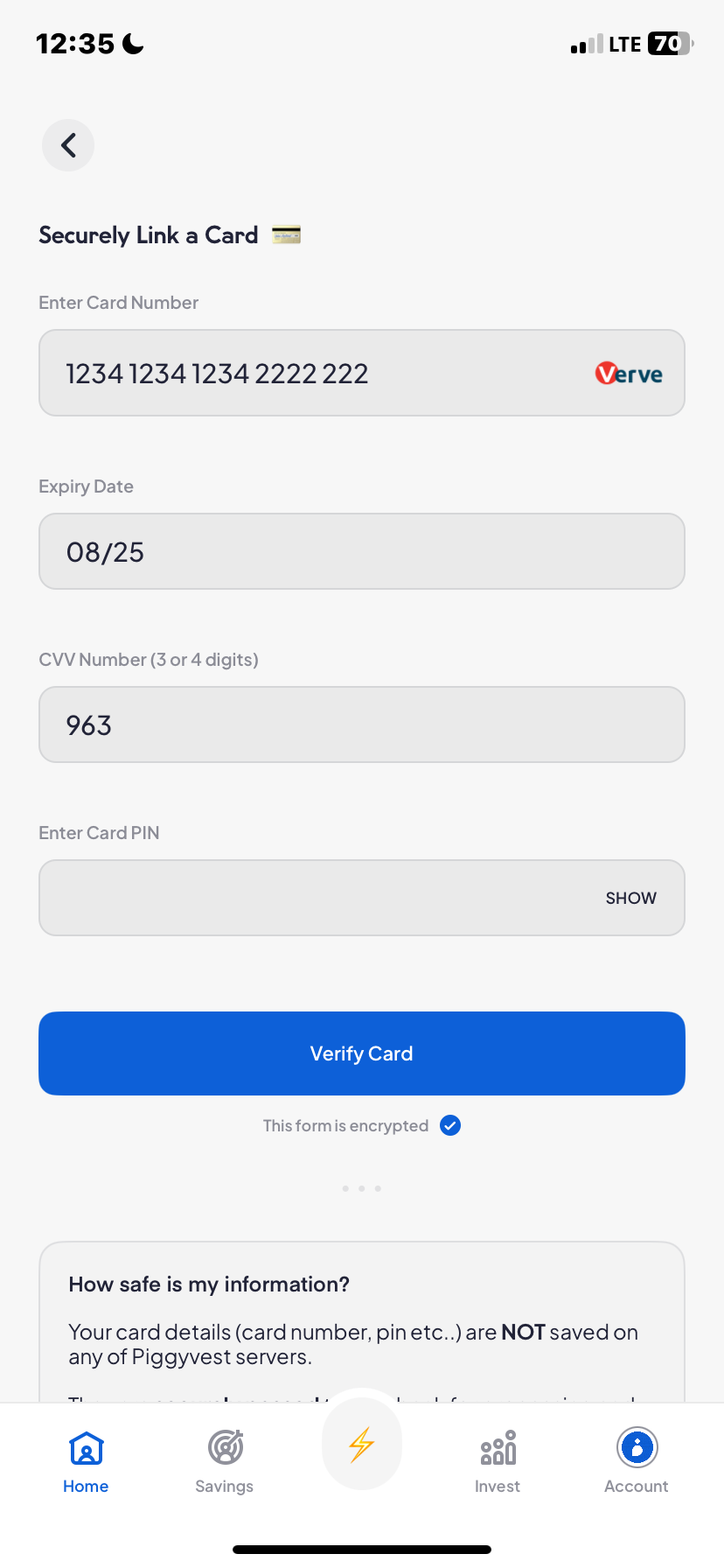  Piggyvest Add Bank Account flow