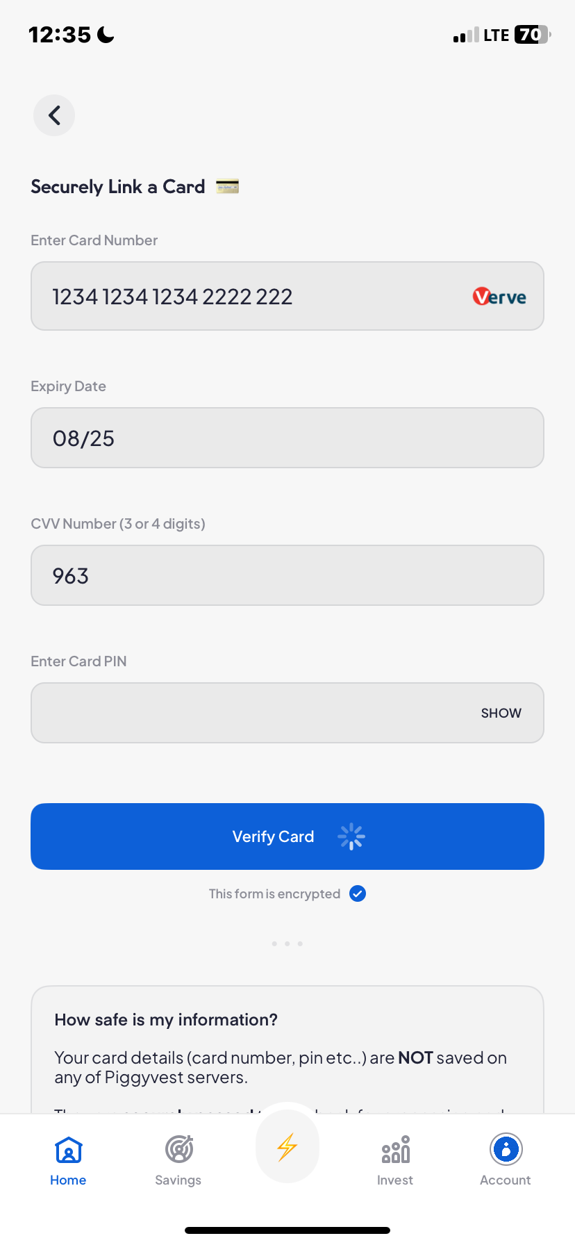  Piggyvest Add Bank Account flow