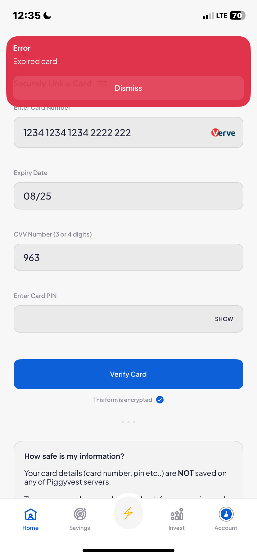  Piggyvest Add Bank Account flow