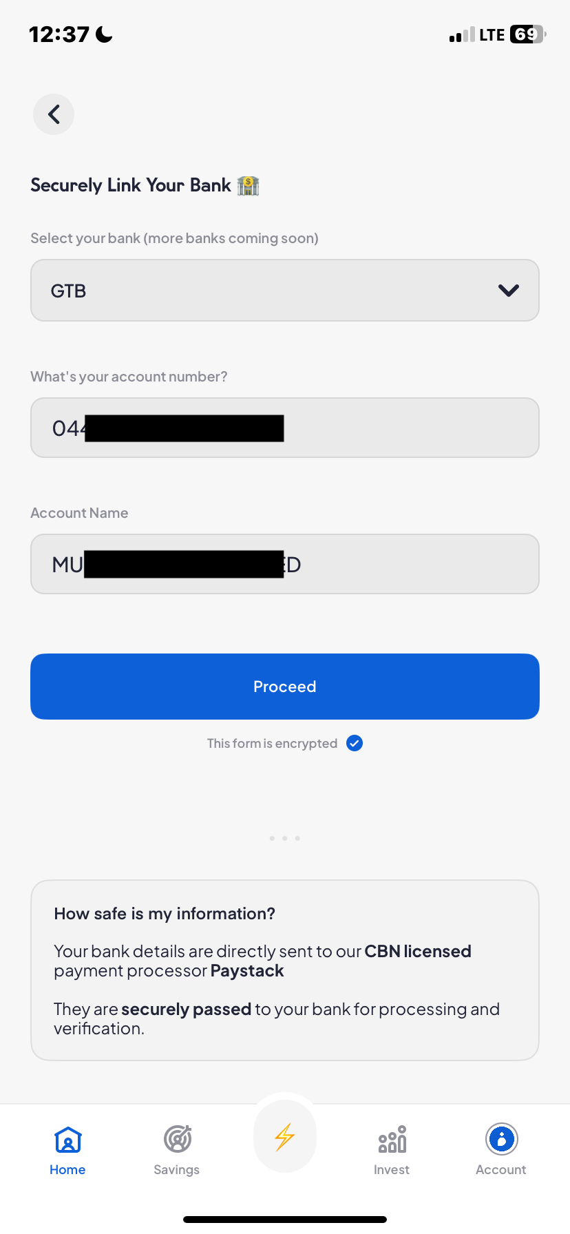  Piggyvest Add Bank Account flow