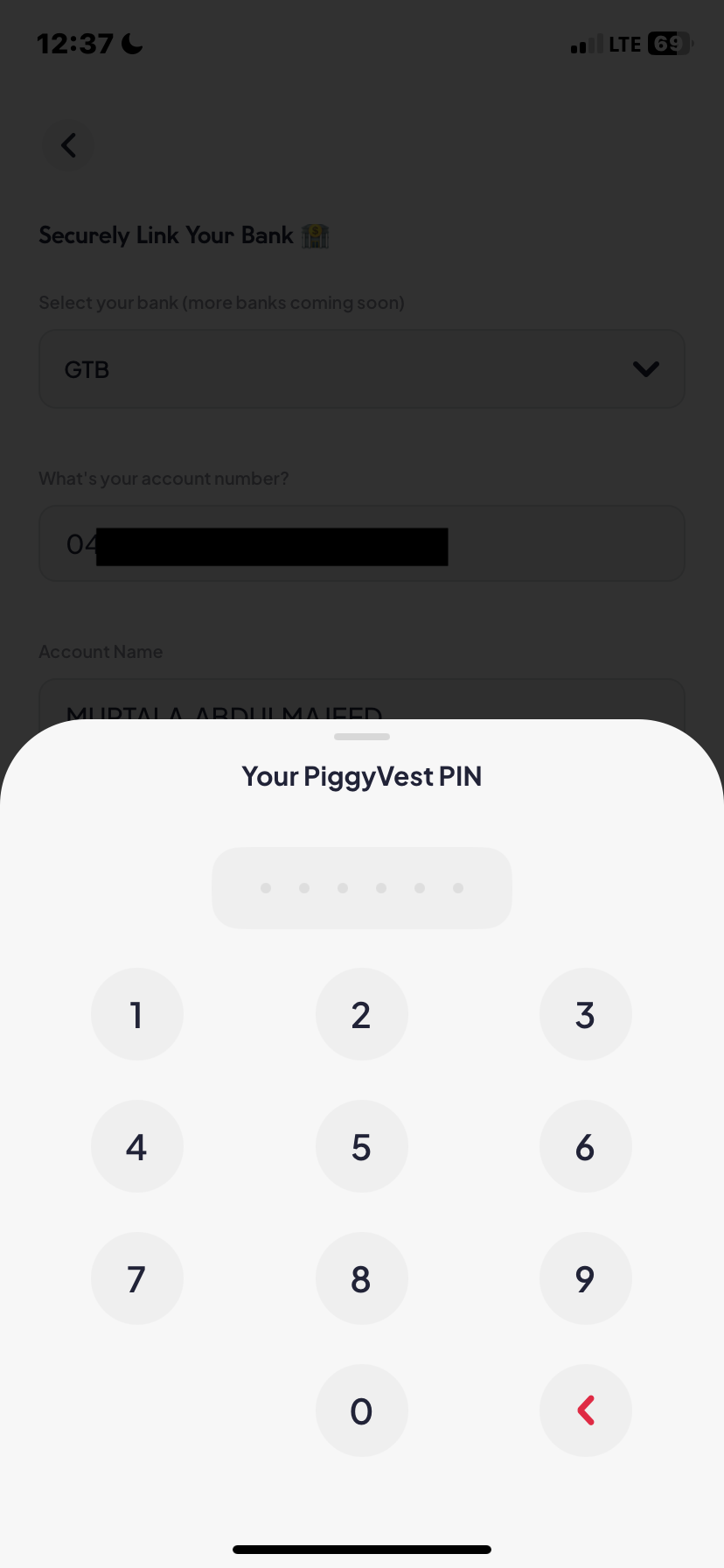  Piggyvest Add Bank Account flow