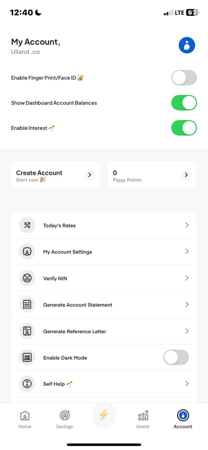  Piggyvest Account Activity flow