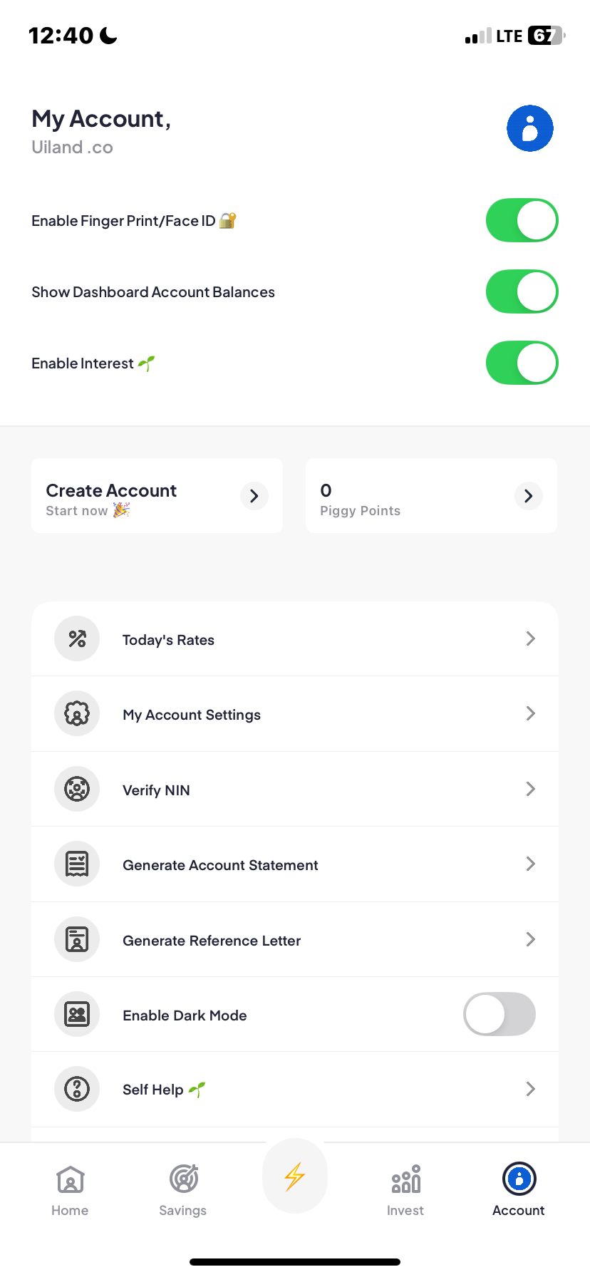  Piggyvest Account Activity flow