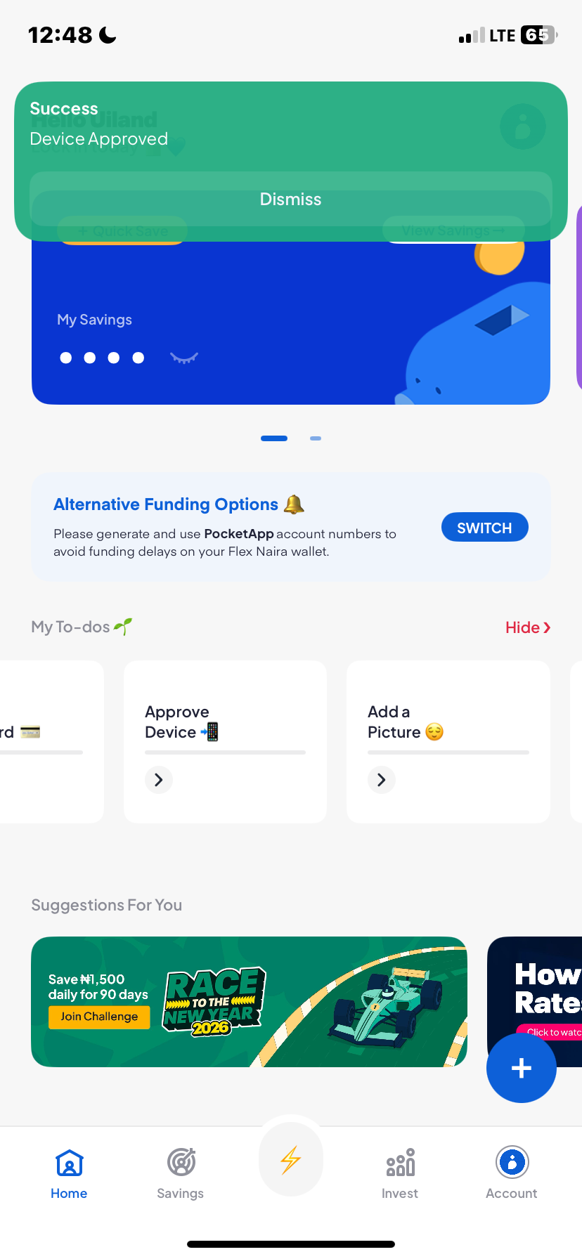  Piggyvest Editing and saving a picture flow