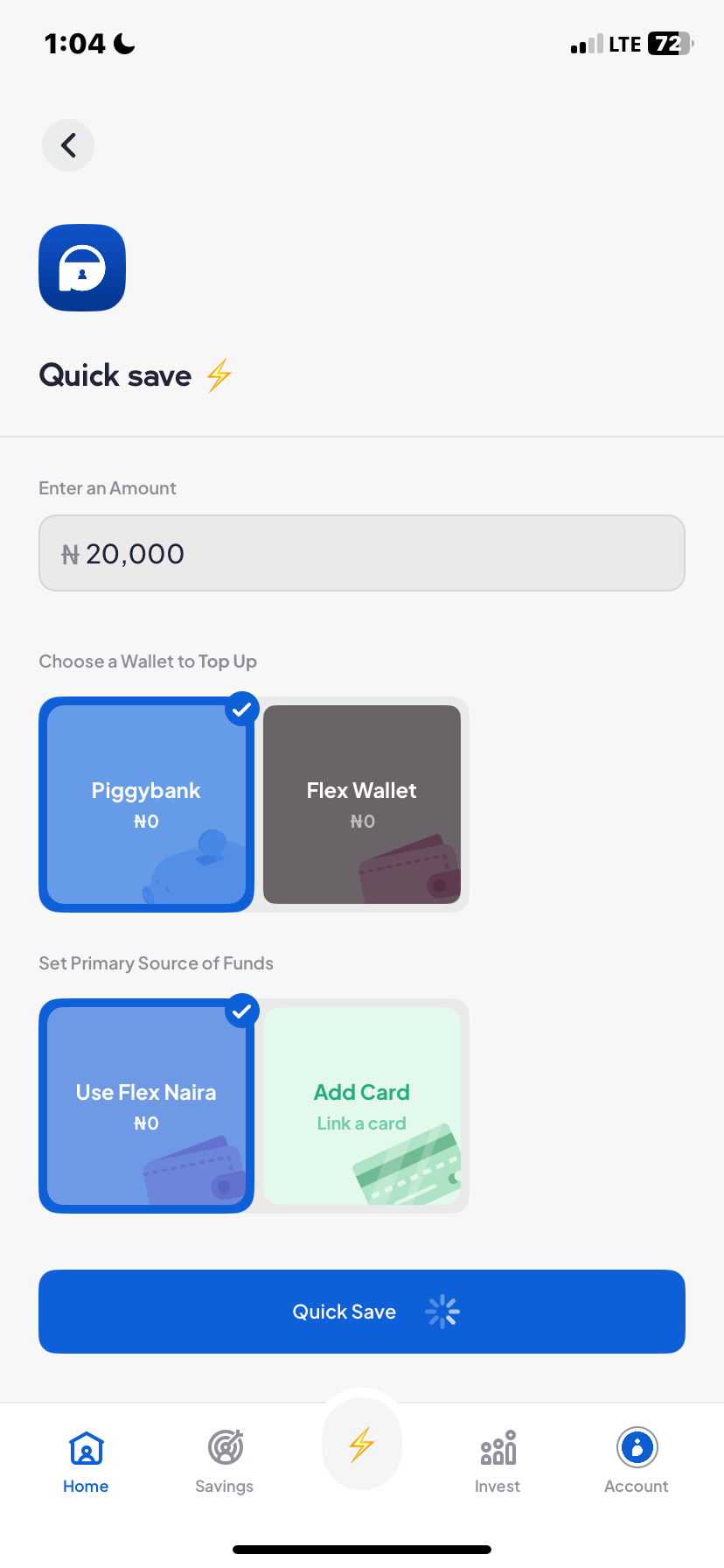  Piggyvest Savings flow