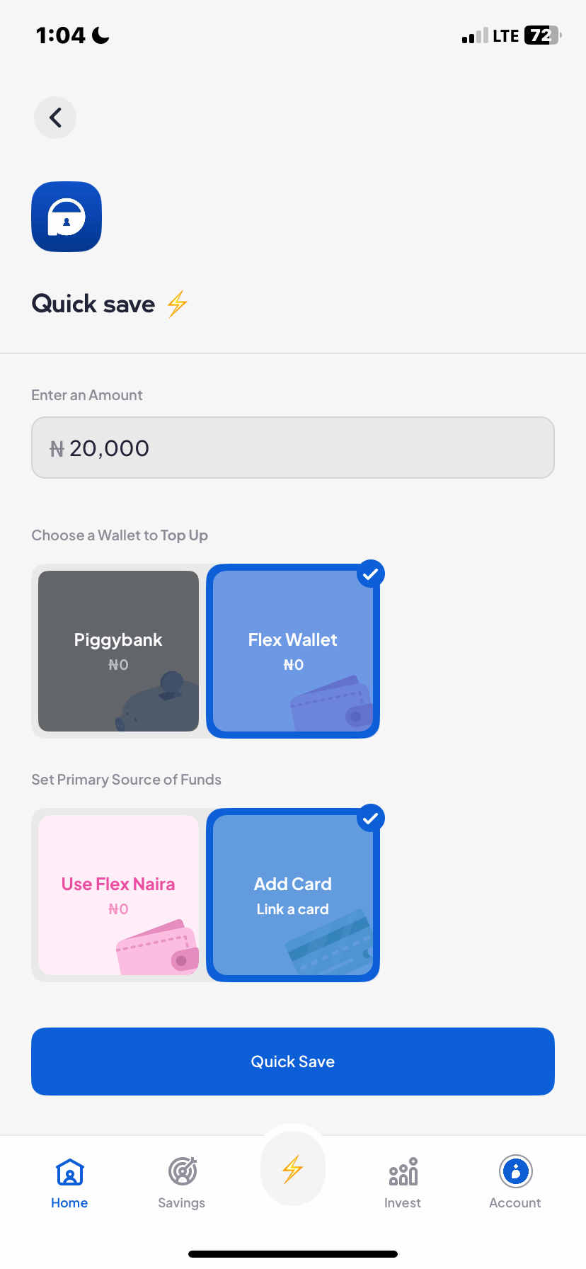  Piggyvest Savings flow
