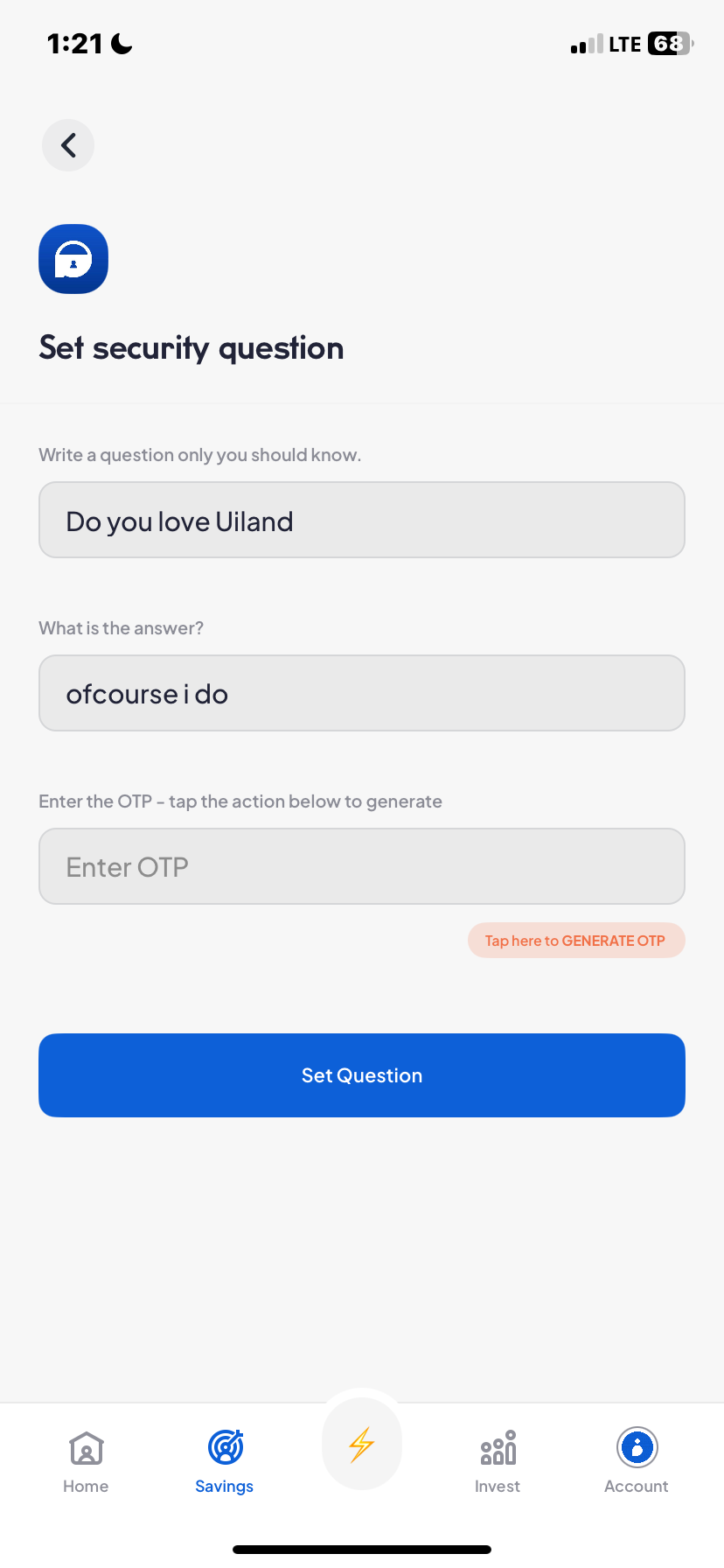  Piggyvest Answer Question flow