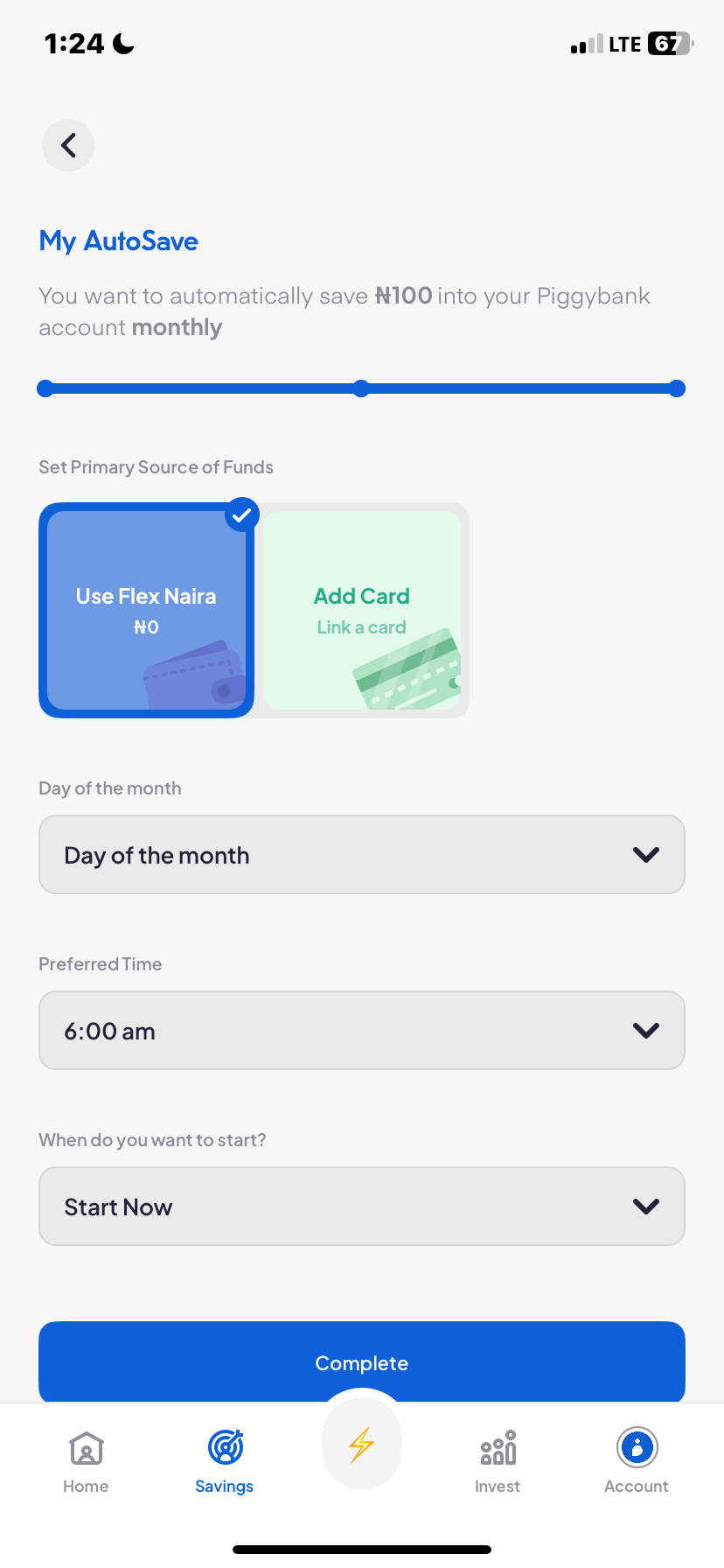  Piggyvest Savings flow