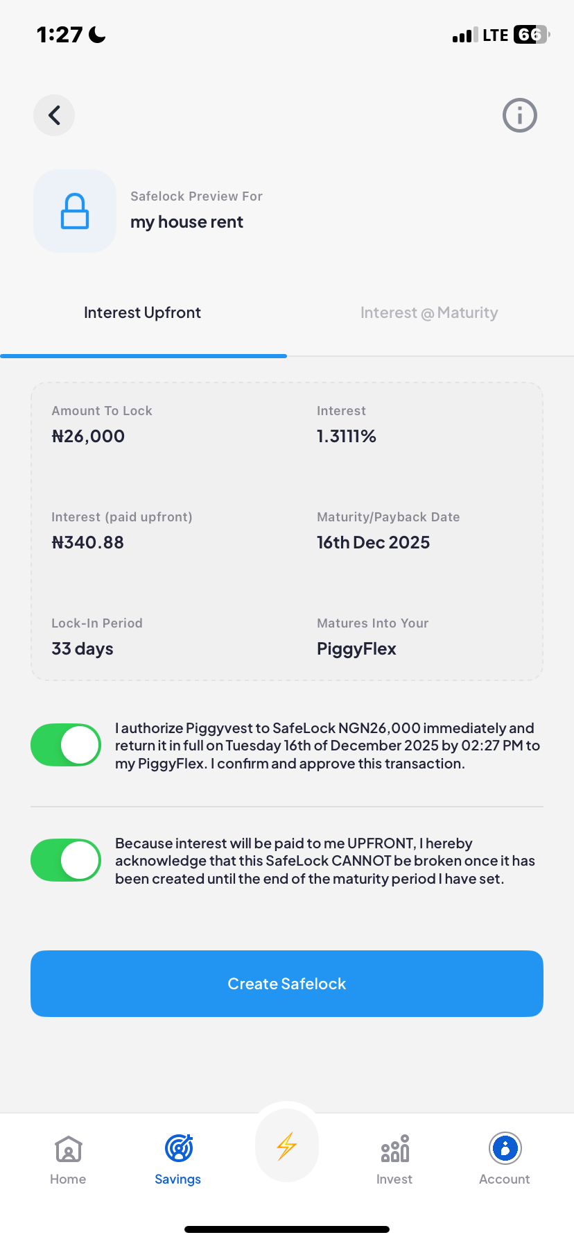  Piggyvest Savings flow