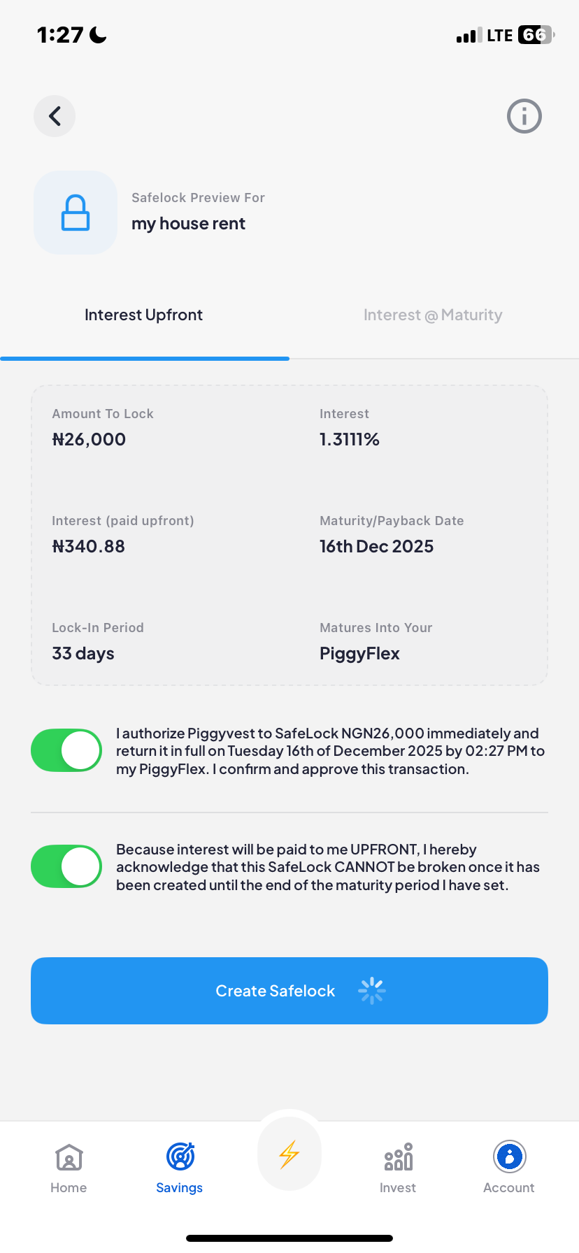  Piggyvest Savings flow