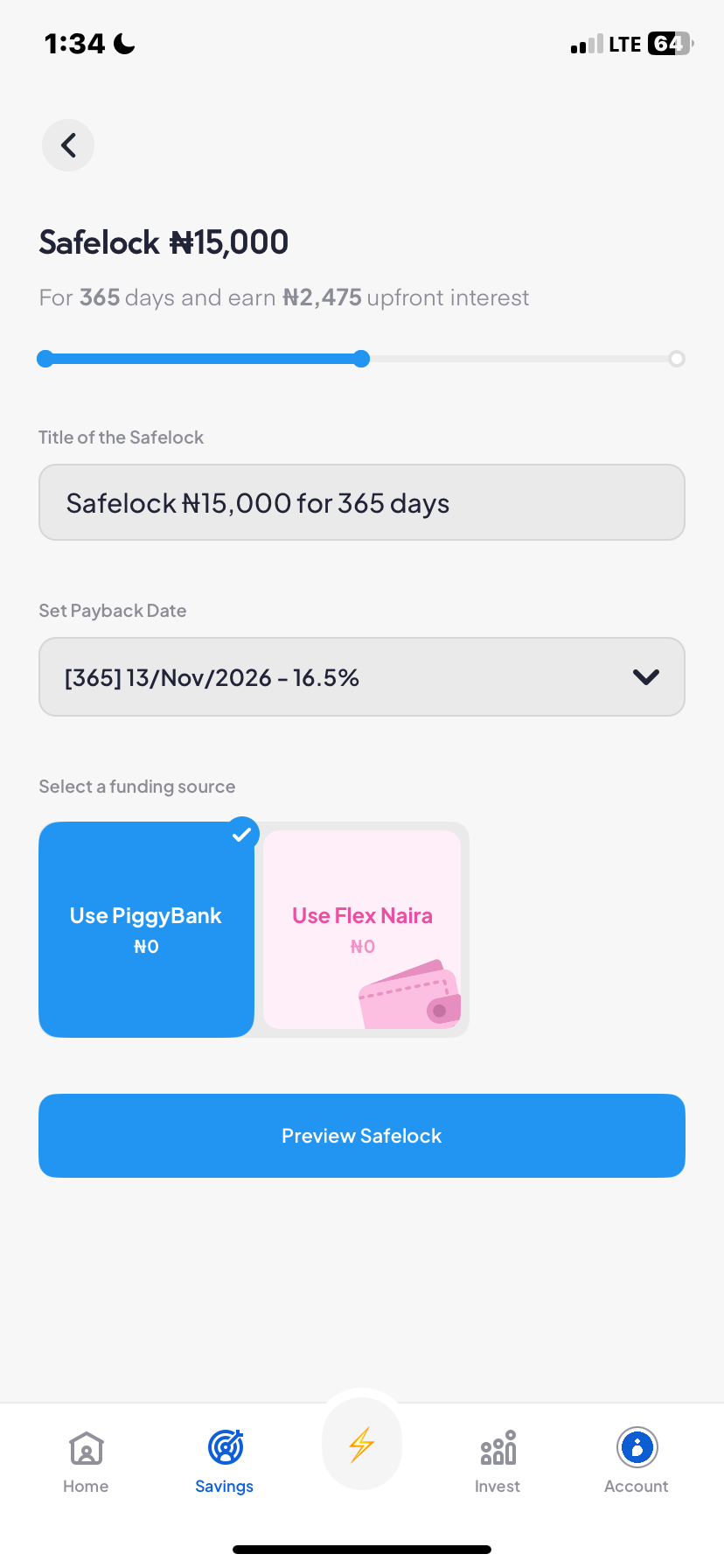  Piggyvest Savings flow