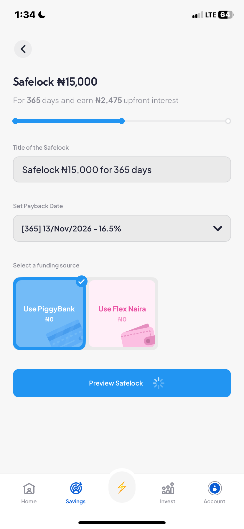  Piggyvest Savings flow
