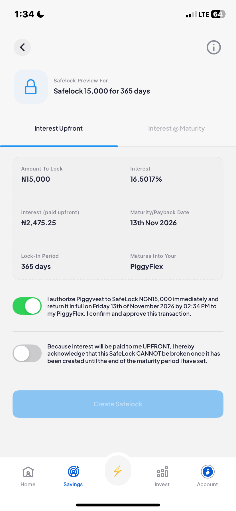  Piggyvest Savings flow