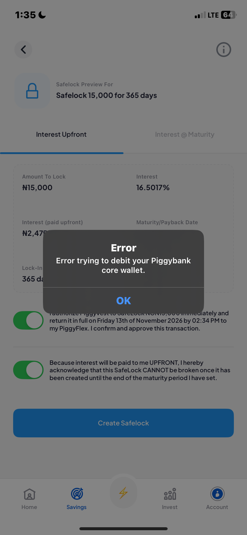  Piggyvest Savings flow