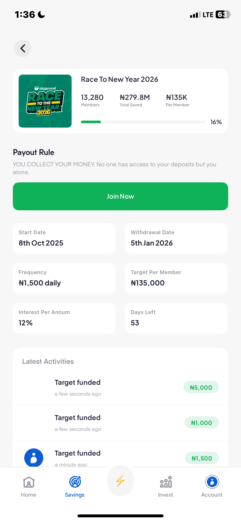  Piggyvest Savings flow