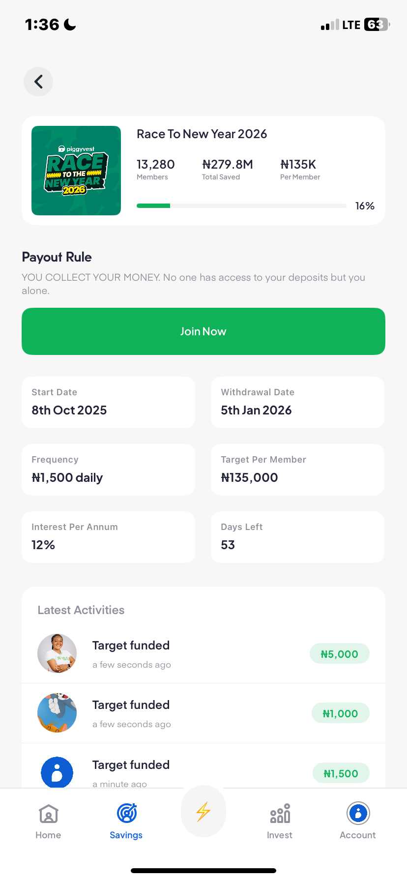  Piggyvest Savings flow