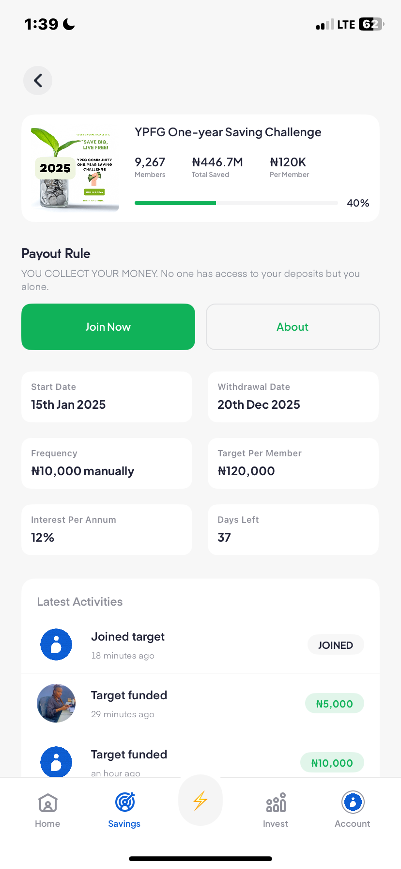  Piggyvest Savings flow