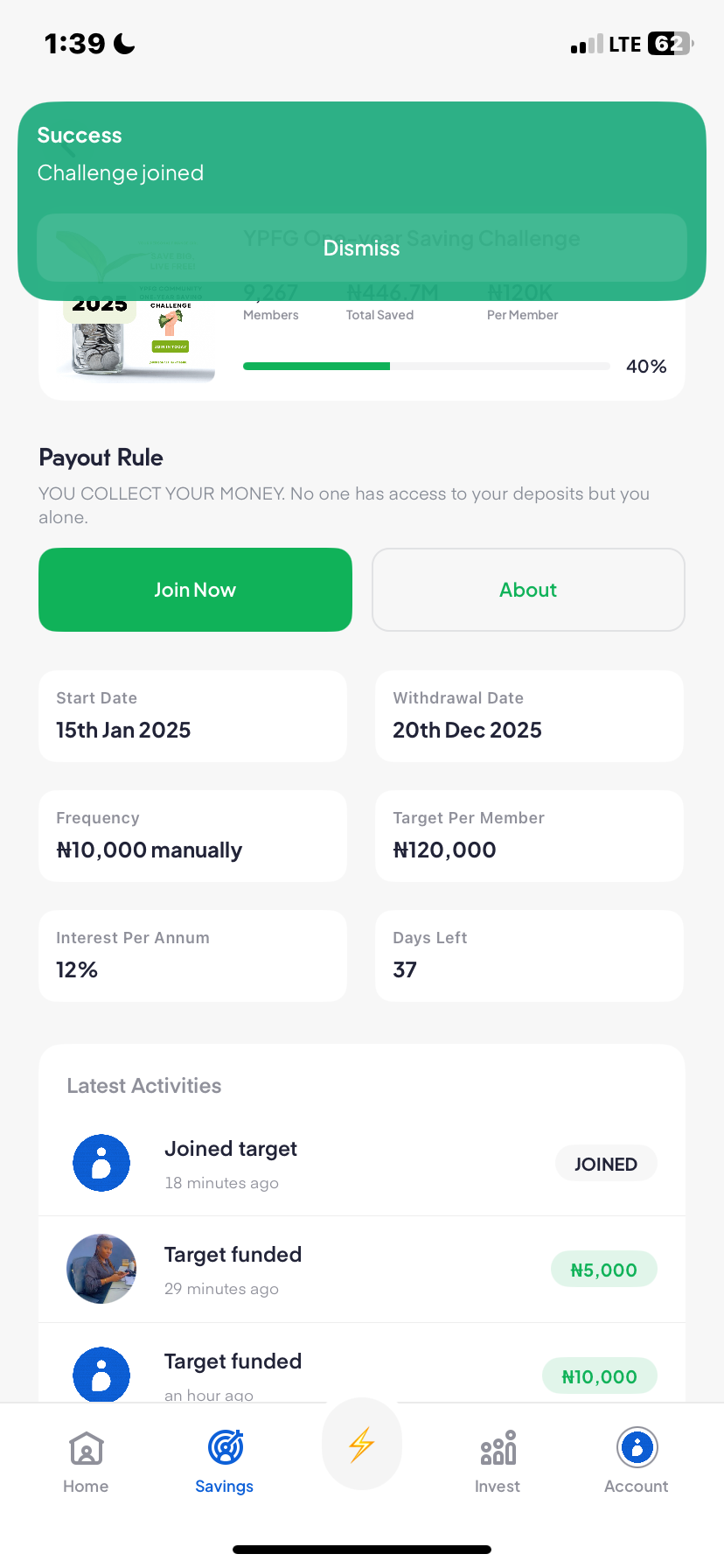  Piggyvest Savings flow