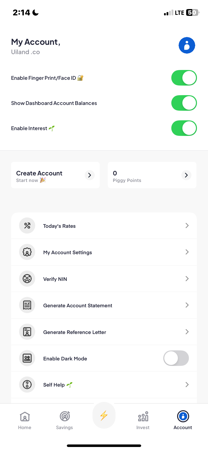  Piggyvest Profile flow