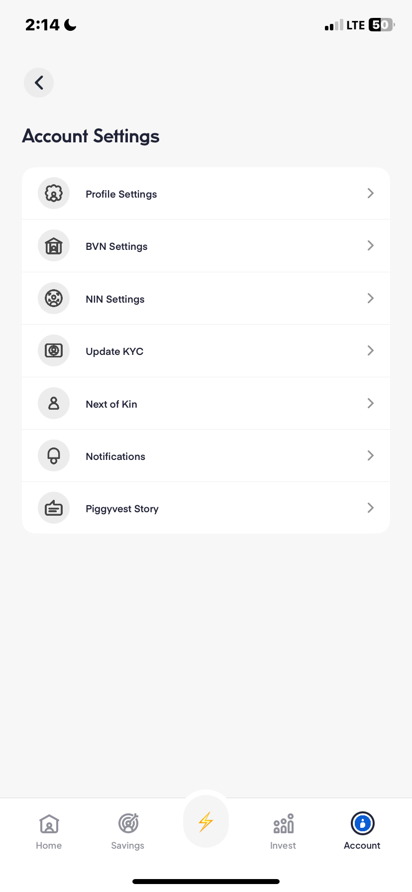  Piggyvest Profile flow