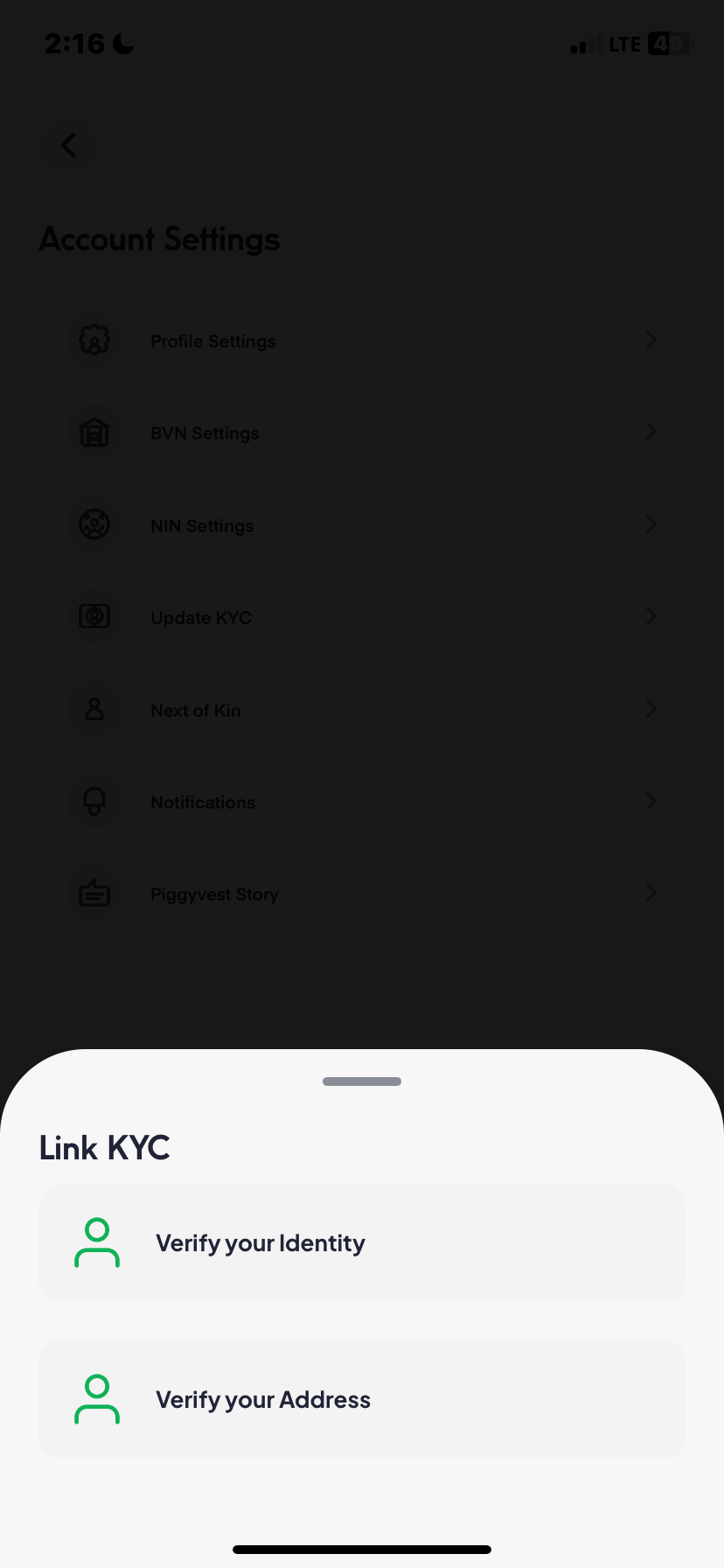  Piggyvest Profile flow