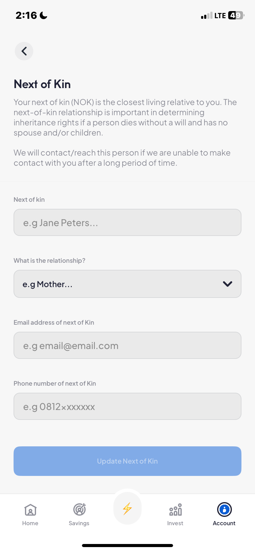  Piggyvest Profile flow