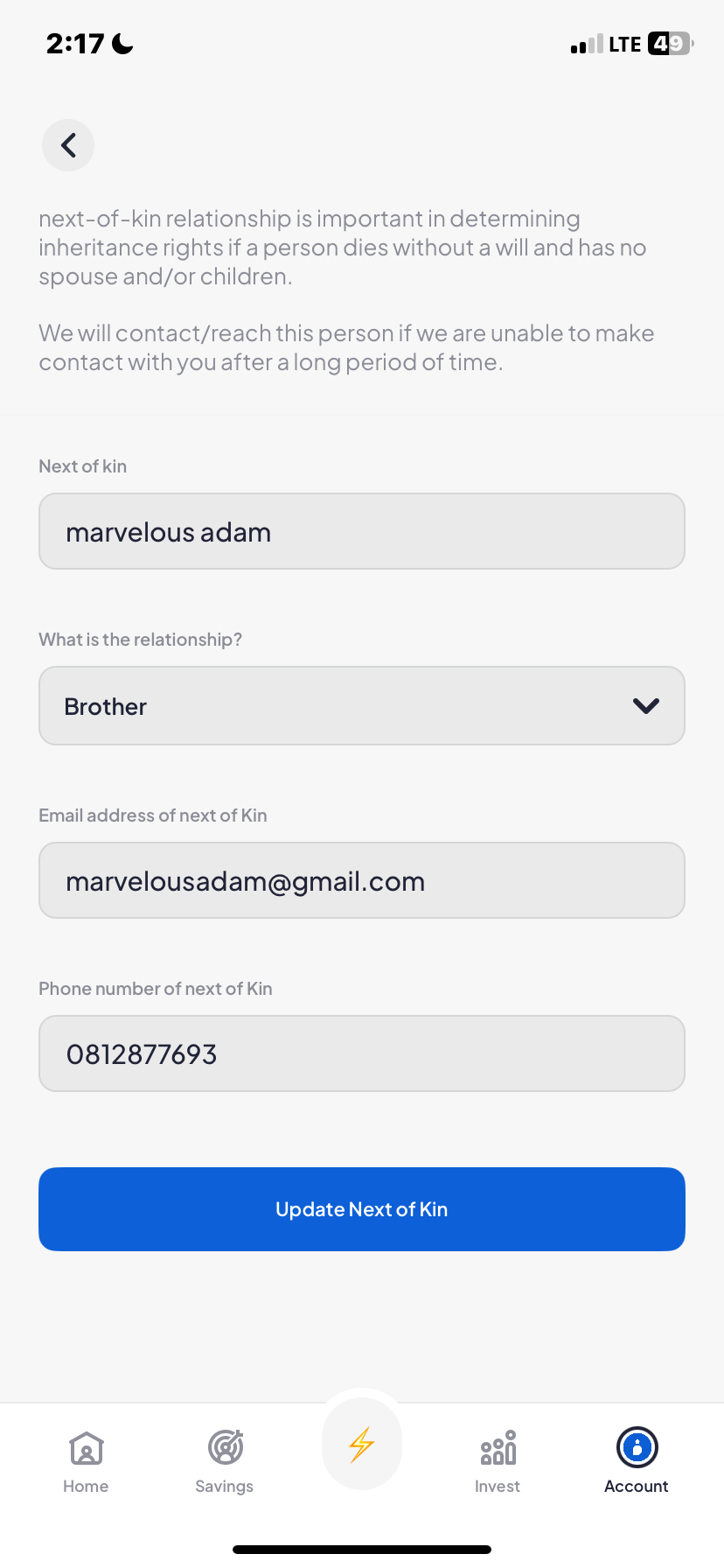  Piggyvest Profile flow