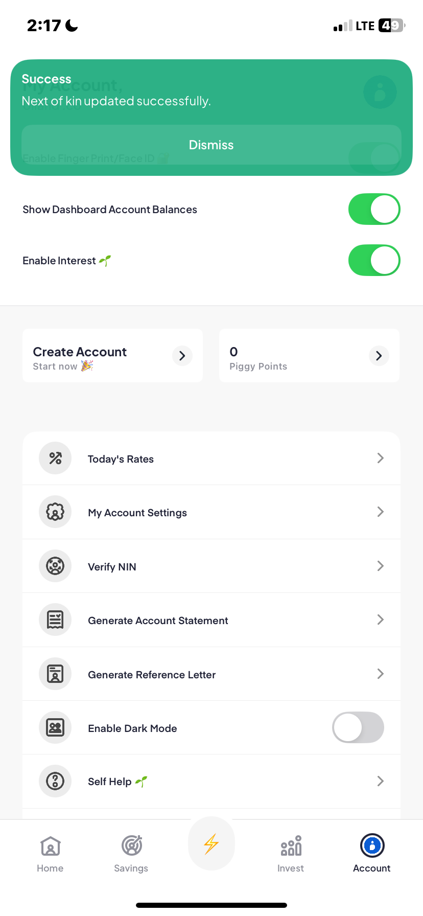  Piggyvest Profile flow