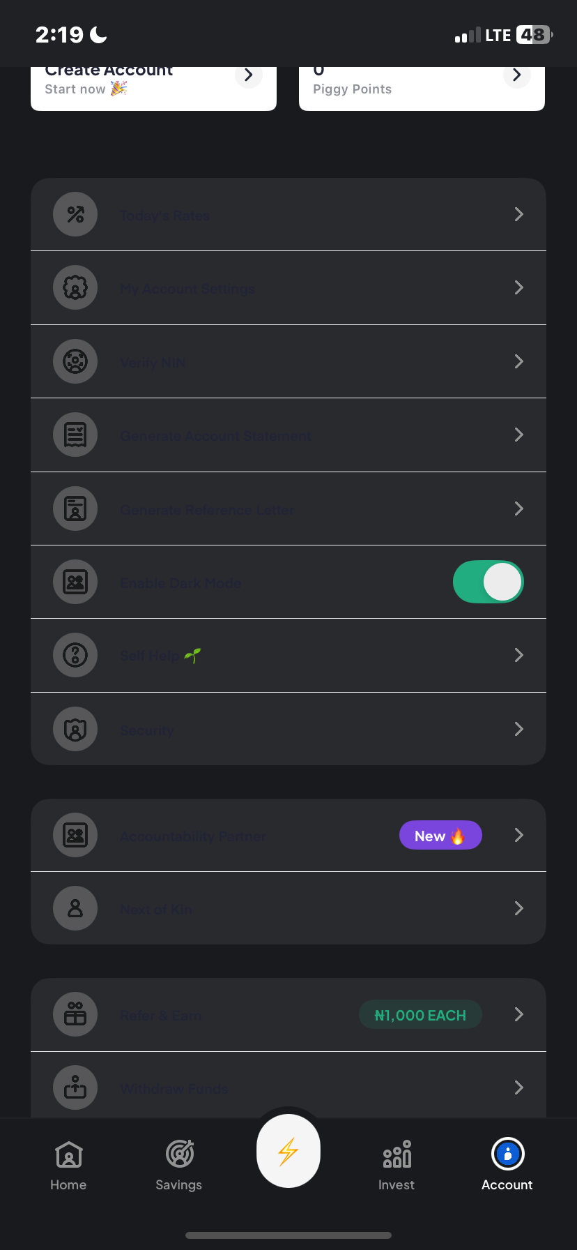  Piggyvest Profile flow