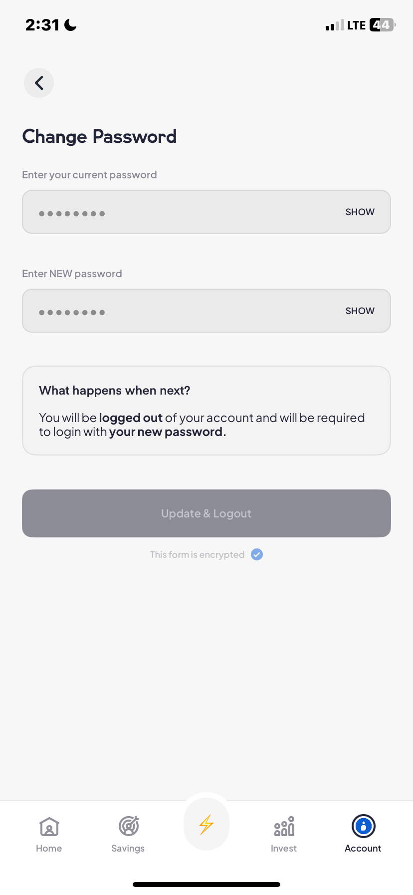  Piggyvest Set passcode flow