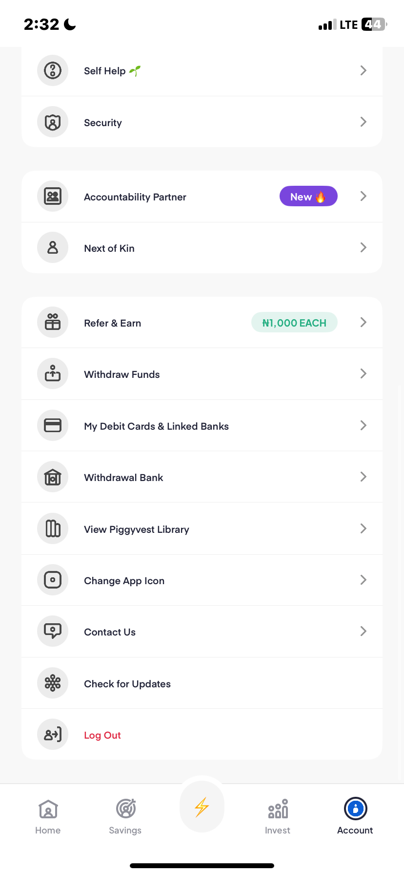 Piggyvest Set passcode flow