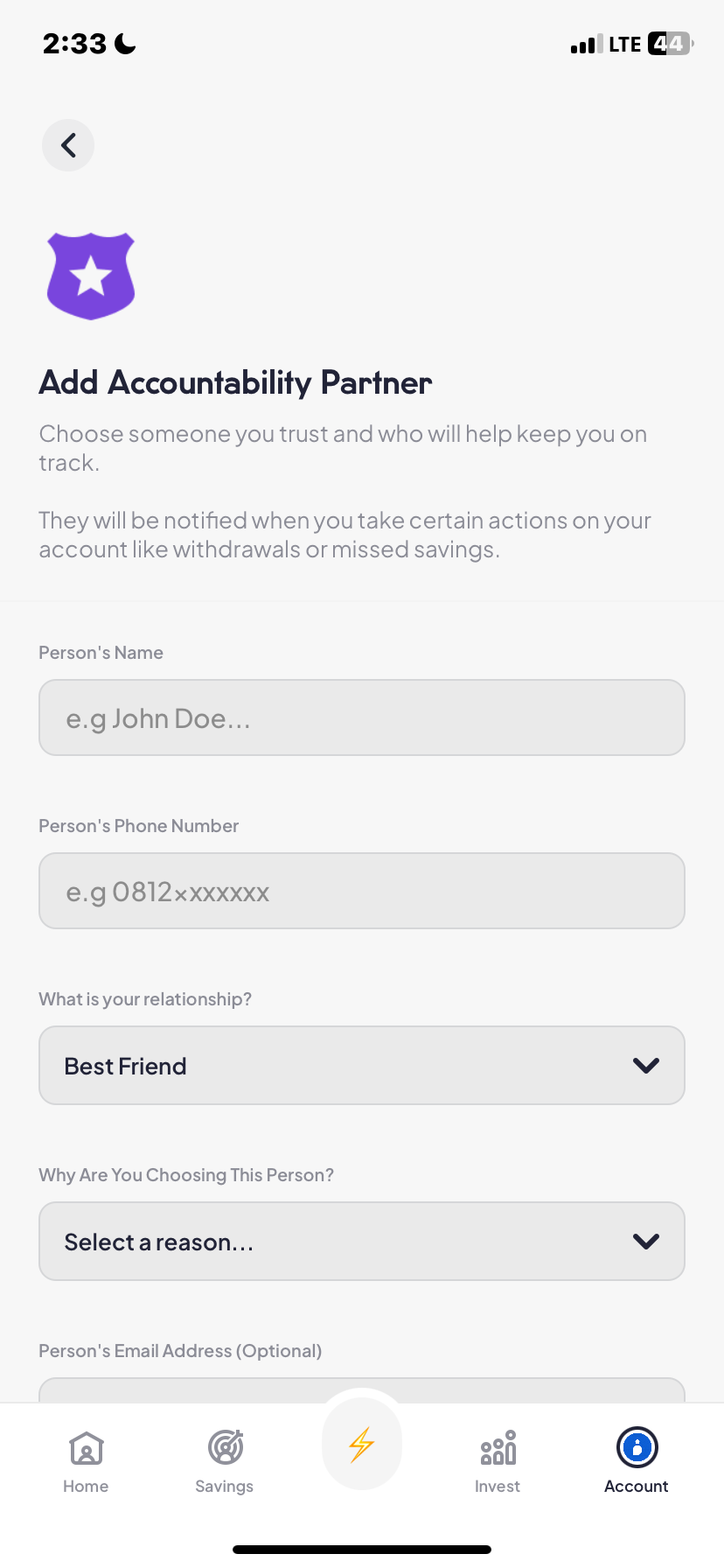  Piggyvest Set passcode flow