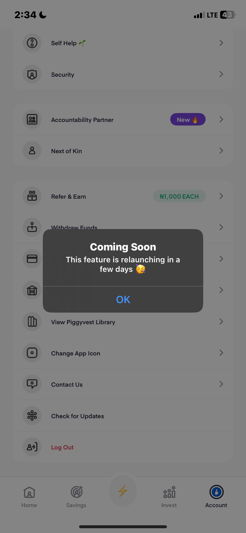  Piggyvest My profile flow