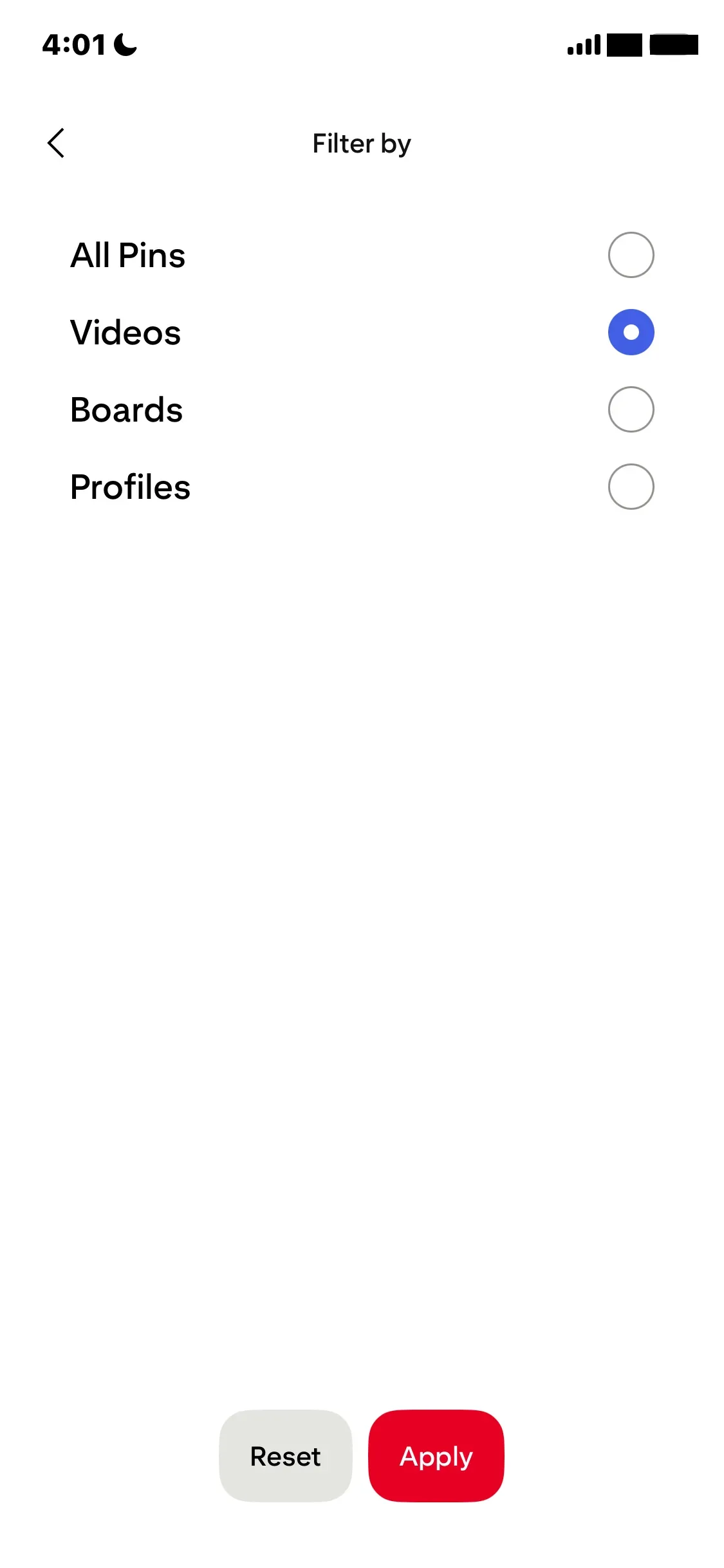 Pinterest Filtering Flow Screenshots & UX Patterns | Uiland
