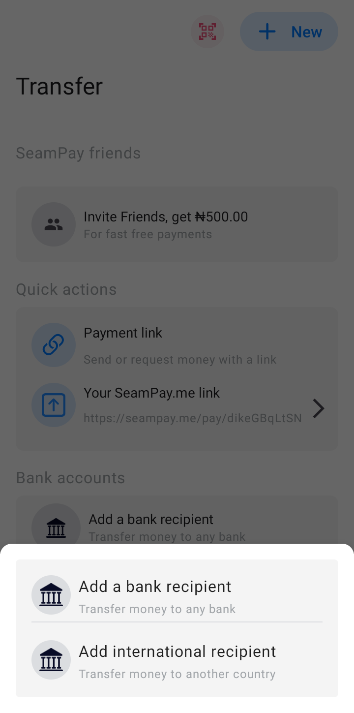  Seampay Add Bank Account user flow UI screenshot
