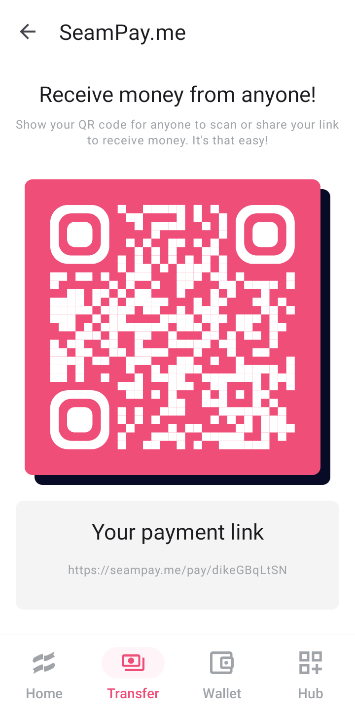  Seampay Payment Link user flow UI screenshot