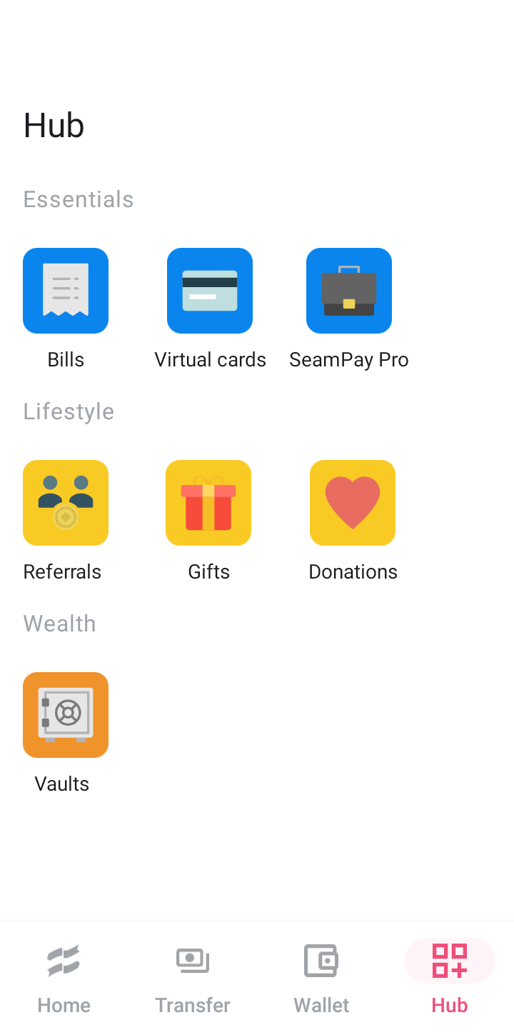  Seampay Bill Payment user flow UI screenshot