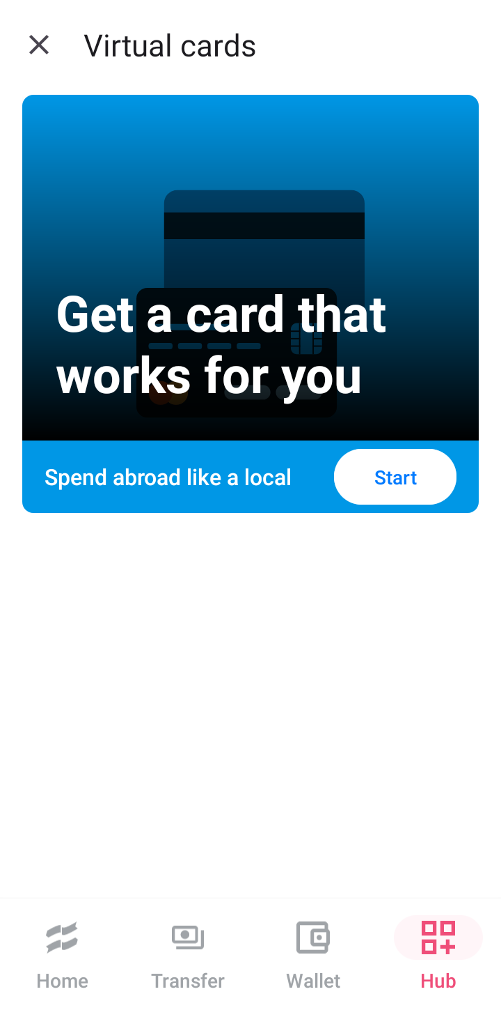  Seampay Virtual Card user flow UI screenshot