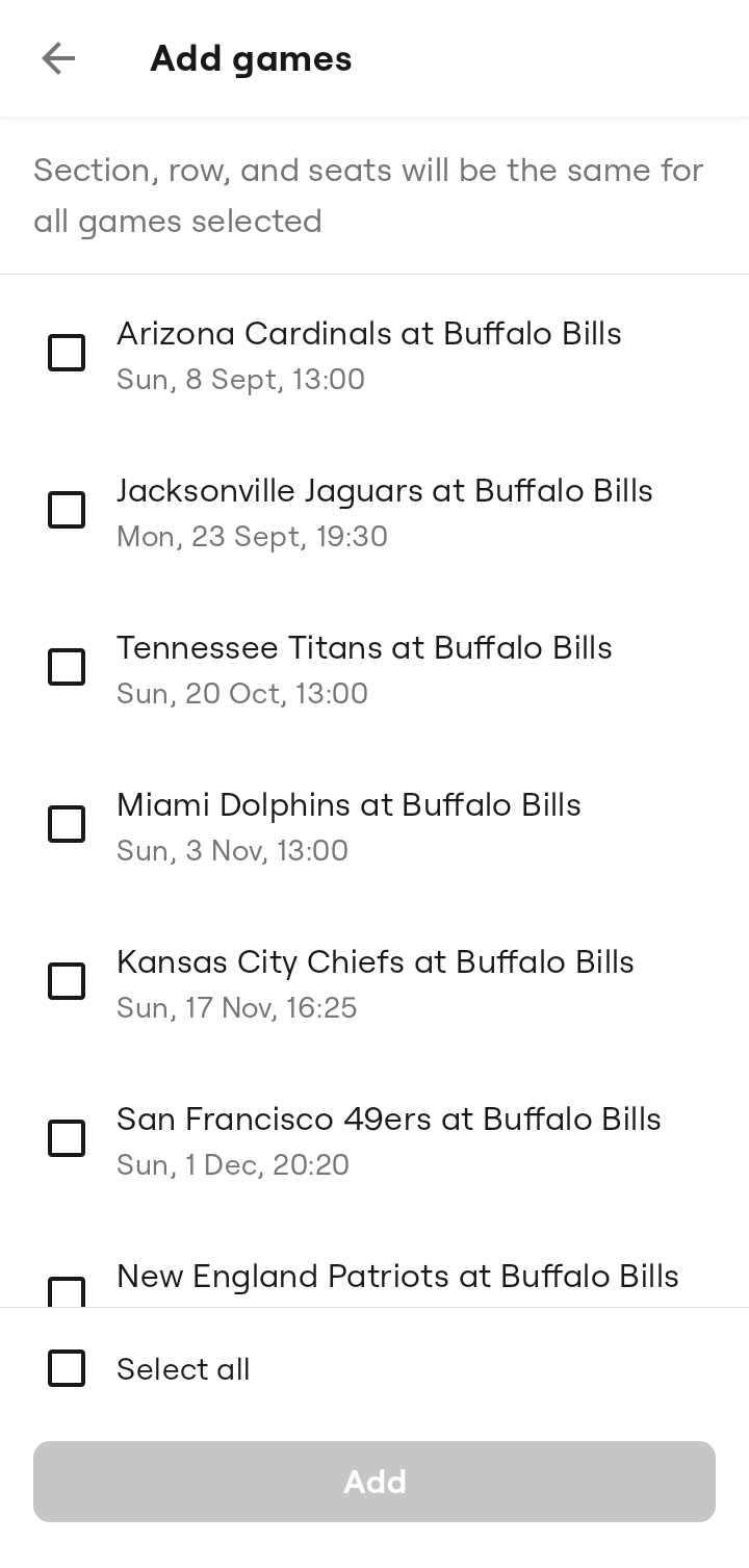  Seatgeek Add tickets flow