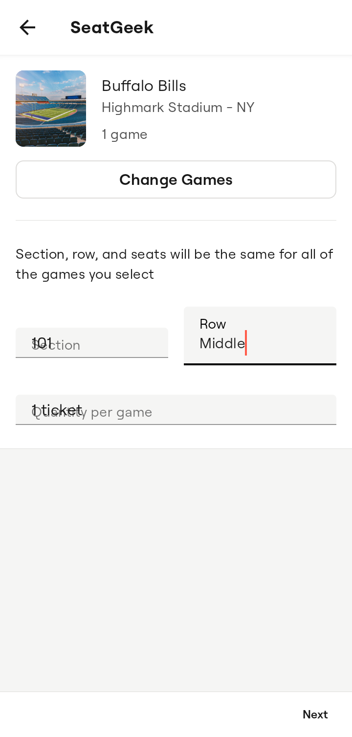 Seatgeek Add tickets flow