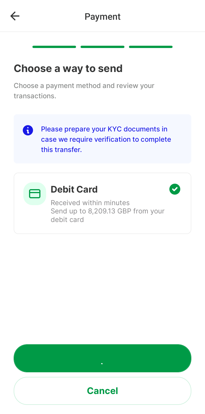  Send Add Card user flow UI screenshot